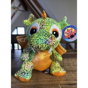 NWT Toy Factory 10" Winged Drago The dragon III Green Sparkle Plush Animal